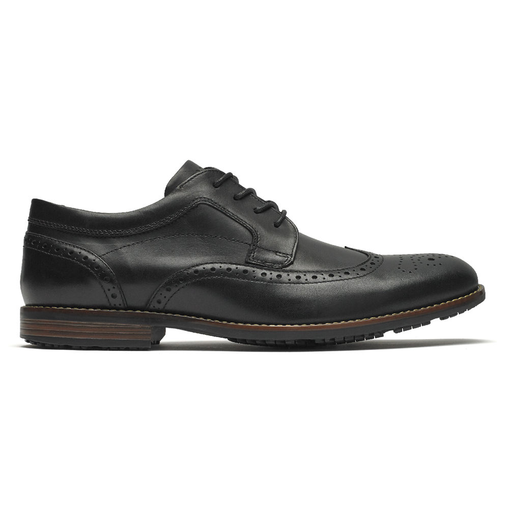 Zapatos Con Cordones Rockport Hombre Mexico - Dustyn Wingtip Negros - CAKFM7508